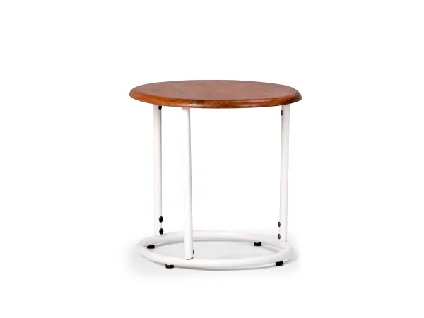 Clara Side Table with Metal Frame and Wooden Top